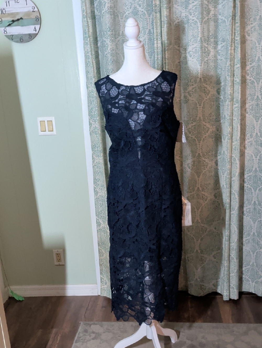 Dress the Population Navy Lace Midi Dress